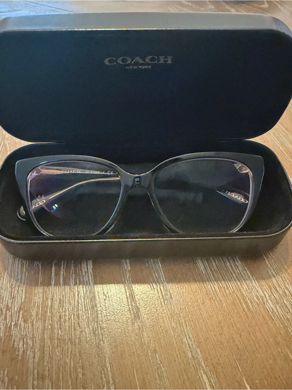 Coach HC6226F 5781 Black/Transparent Blush Eyeglasses/Frames Preowned Great